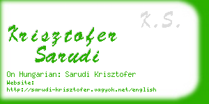 krisztofer sarudi business card